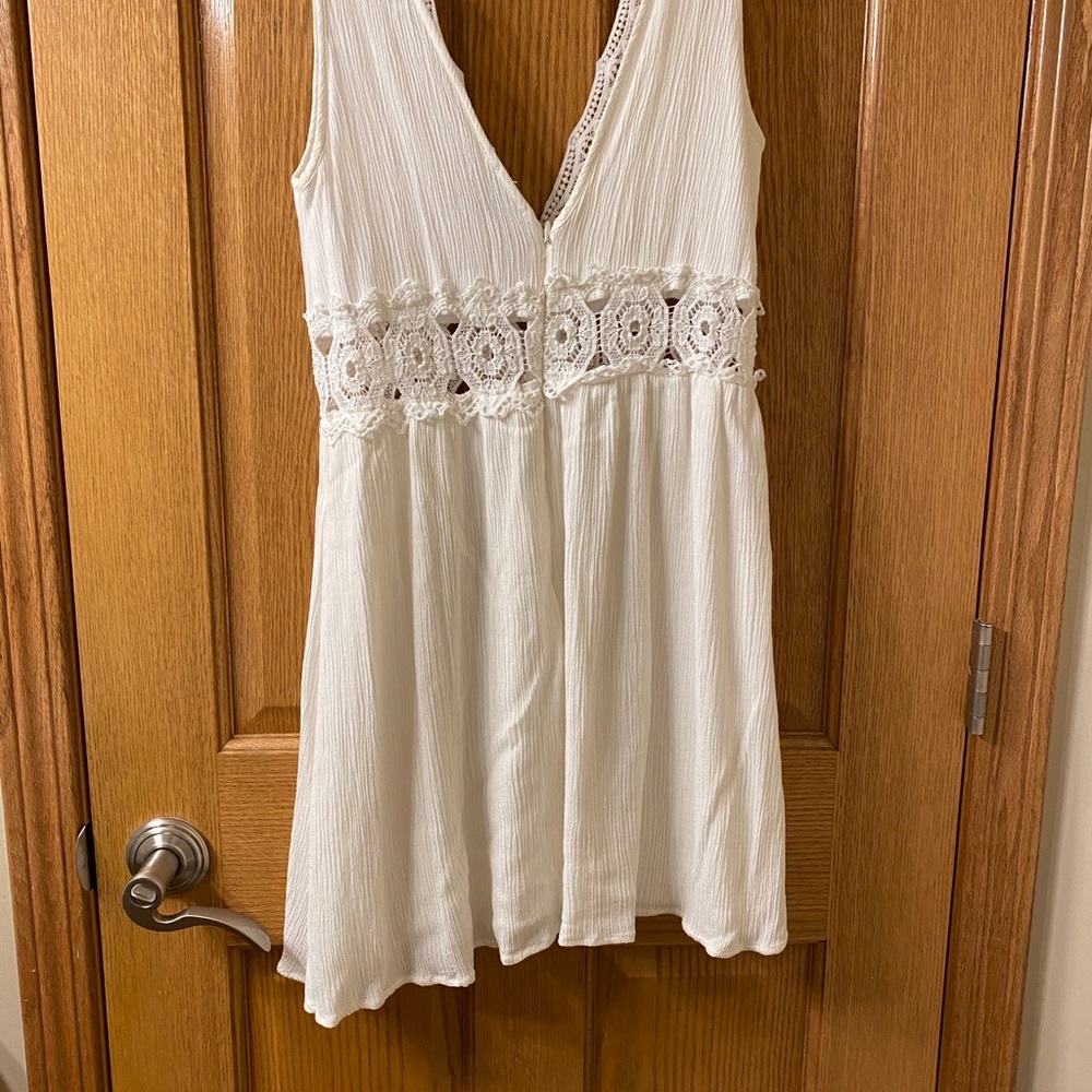 Off white lace dress.